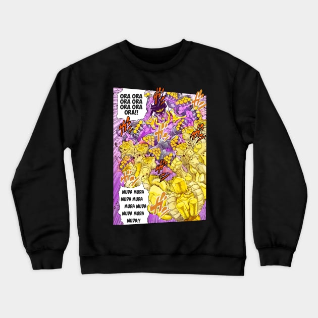 Star Platinum vs The World Crewneck Sweatshirt by TheAnimeFactory